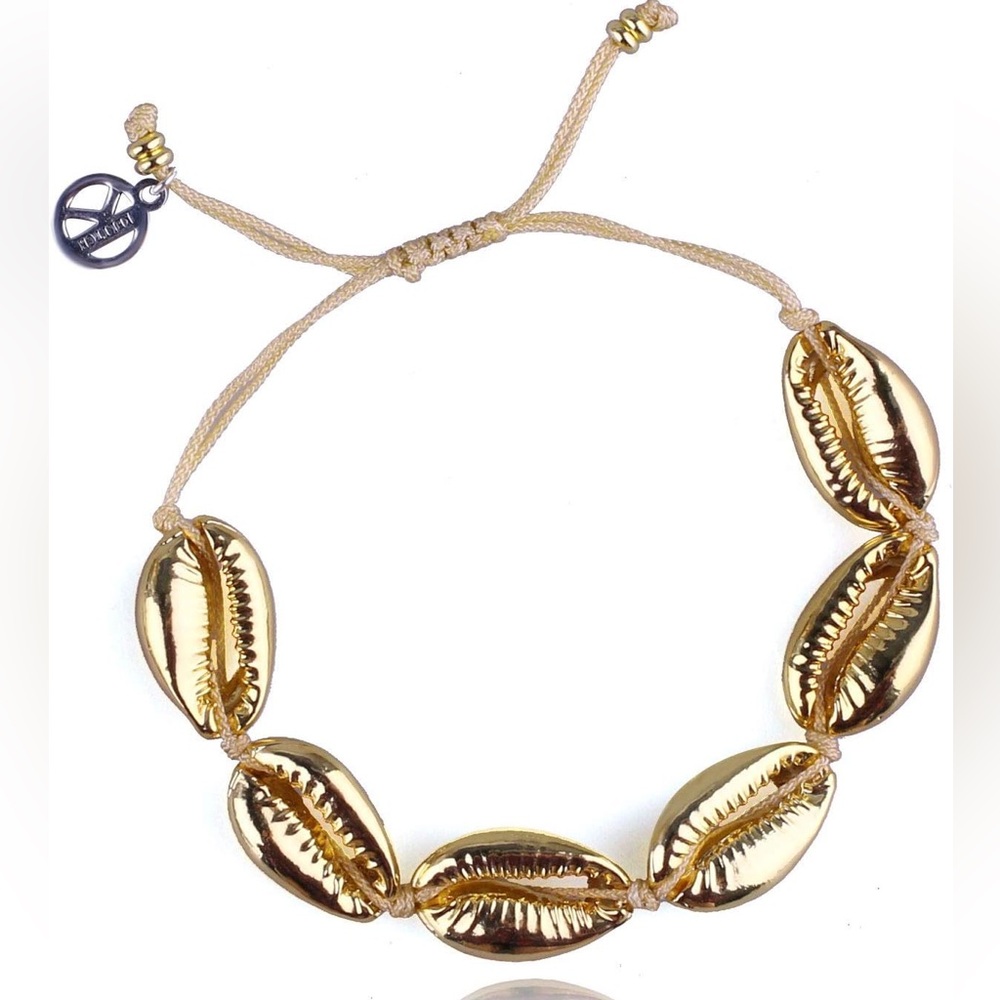 KELITCH Gold Shell Charm Bracelet